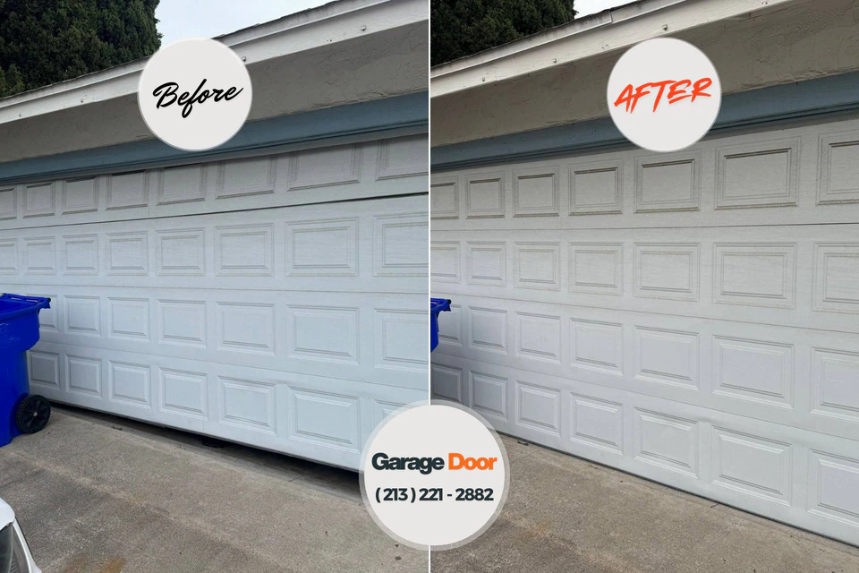 Before and after: garage door repair Evanston, WY
